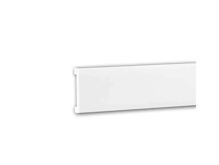 PROFHOME 651363 Wandleiste Stuckleiste Zierleiste Friesleiste Stoßfest 2 m 200 cm x 1,3 cm x 7,0 cm Weiß
