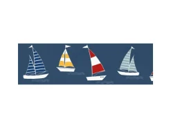 PROFHOME 403757-GU Grafik Tapete Kindertapete Matt Blau Rot Gelb 0,75 m2 0,15 m x 5,00 m 0,75 m2 Blau