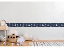 PROFHOME 403757-GU Grafik Tapete Kindertapete Matt Blau Rot Gelb 0,75 m2 0,15 m x 5,00 m 0,75 m2 Blau