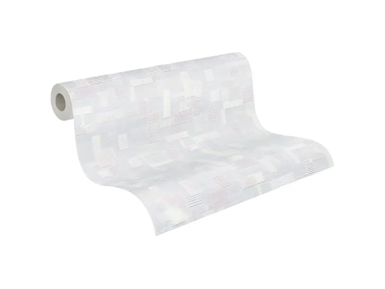 PROFHOME 262110-GU Struktur Tapete Geometrisch Matt Weiß 1,06 m x 25,00 m 26,50 m2 Weiß