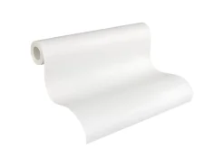 PROFHOME 305817-GU Struktur Tapete Uni Matt Weiß 0,53 m x 10,05 m 5,33 m2 Weiß