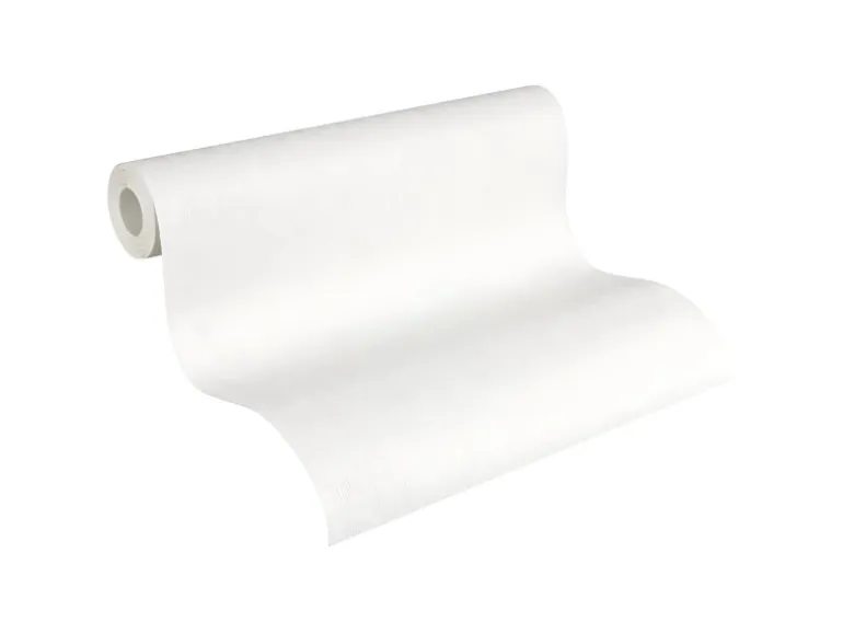 PROFHOME 570215-GU Struktur Tapete Uni Matt Weiß 0,53 m x 10,05 m 5,33 m2 Weiß