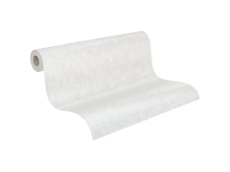 PROFHOME 145116-GU Textiloptik Tapete Struktur Matt Weiß 1,06 m x 25,00 m 26,50 m2 Weiß