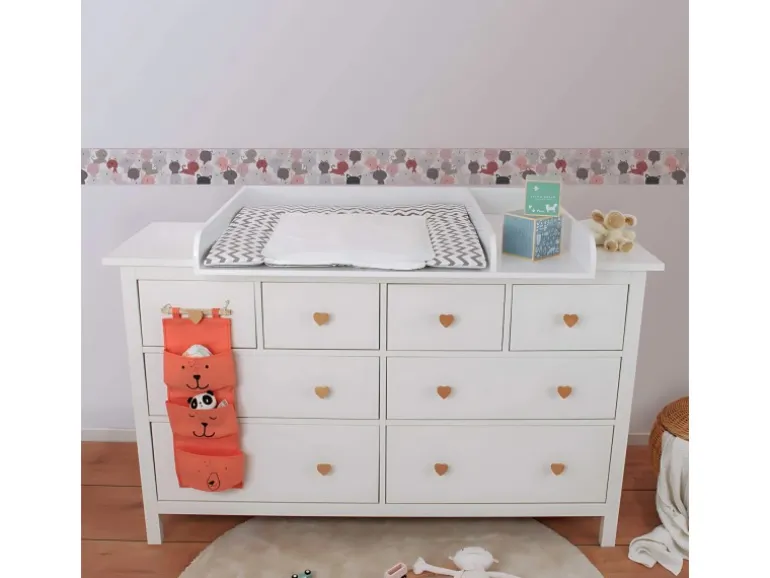 PROFHOME 403741-GU Tiermotiv Tapete Kindertapete Matt Rosa Grau Weiß 0,75 m2 0,15 m x 5,00 m 0,75 m2 Rosa