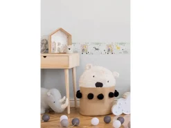 PROFHOME 403756-GU Tiermotiv Tapete Kindertapete Matt Weiß Gelb Creme 0,75 m2 0,15 m x 5,00 m 0,75 m2 Weiß