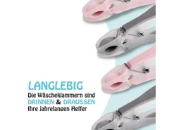 ProHome Wäscheklammern Anthrazit Rosa 40er Pack