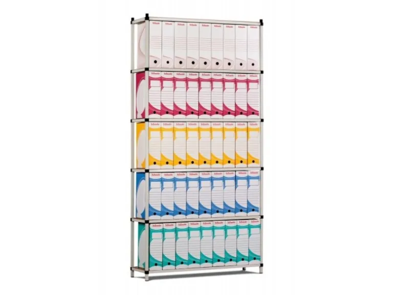 PROREGAL Aktenregal HxBxT 200 x 100 x 30 cm 6 Ebenen Spanplatten-Fachboden Fachlast 60 kg Bis Zu 66 Archivordnern mit Hebel Lichtblau-Lichtgrau