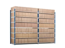 PROREGAL Aktenregal Maximus Doppelseitig HxBxT 200 x 150 x 68 cm 5 Ebenen Offener Fachboden Bis Zu 180 Archivordnern Lichtblau & Lichtgrau