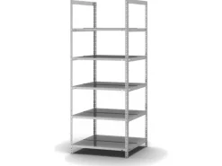 PROREGAL Aktenregal Schraubsystem Grundregal HxBxT 185 x 75 x 60 cm 5 Ebenen Fachlast 90 kg Ohne Deckboden Beidseitig Nutzbar Verzinkt