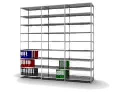 PROREGAL Aktenregal Schraubsystem Grundregal HxBxT 290 x 100 x 60 cm 9 Ebenen Fachlast 90 kg Mit Deckboden Beidseitig Nutzbar Verzinkt