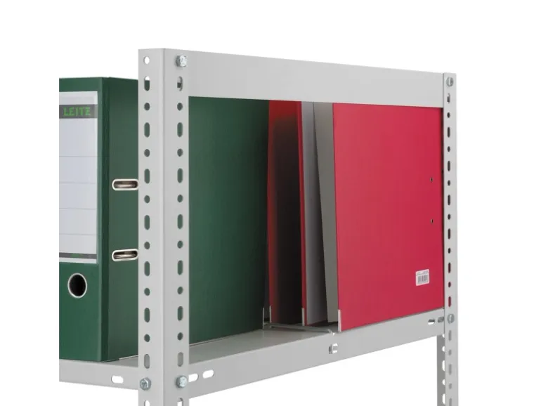 PROREGAL Aktenregal Schraubsystem Grundregal HxBxT 255 x 100 x 60 cm 7 Ebenen Fachlast 90 kg Ohne Deckboden Beidseitig Nutzbar Lichtgrau