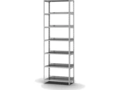 PROREGAL Aktenregal Schraubsystem Grundregal HxBxT 220 x 75 x 30 cm 7 Ebenen Fachlast 60 kg Mit Deckboden Einseitig Nutzbar Verzinkt