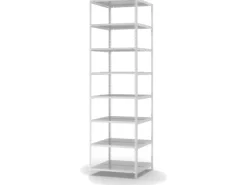 PROREGAL Aktenregal Schraubsystem Grundregal HxBxT 255 x 75 x 60 cm 8 Ebenen Fachlast 90 kg Mit Deckboden Beidseitig Nutzbar Lichtgrau