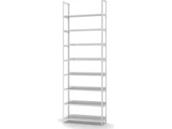 PROREGAL Aktenregal Schraubsystem Grundregal HxBxT 290 x 100 x 30 cm 8 Ebenen Fachlast 60 kg Ohne Deckboden Einseitig Nutzbar Lichtgrau