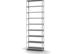 PROREGAL Aktenregal Schraubsystem Grundregal HxBxT 290 x 100 x 30 cm 9 Ebenen Fachlast 60 kg Mit Deckboden Einseitig Nutzbar Verzinkt