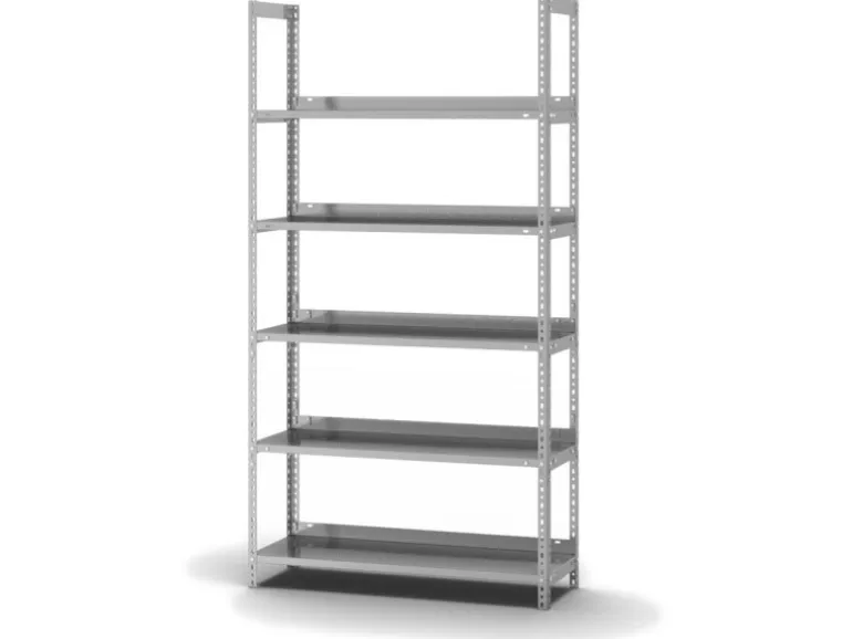 PROREGAL Aktenregal Schraubsystem Grundregal HxBxT 185 x 100 x 30 cm 5 Ebenen Fachlast 60 kg Ohne Deckboden Einseitig Nutzbar Verzinkt