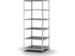 PROREGAL Aktenregal Schraubsystem Grundregal HxBxT 185 x 75 x 60 cm 6 Ebenen Fachlast 90 kg Mit Deckboden Beidseitig Nutzbar Verzinkt