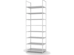 PROREGAL Aktenregal Schraubsystem Grundregal HxBxT 290 x 100 x 60 cm 8 Ebenen Fachlast 90 kg Ohne Deckboden Beidseitig Nutzbar Lichtgrau