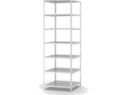 PROREGAL Aktenregal Schraubsystem Grundregal HxBxT 220 x 75 x 60 cm 7 Ebenen Fachlast 90 kg Mit Deckboden Beidseitig Nutzbar Lichtgrau