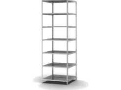 PROREGAL Aktenregal Schraubsystem Grundregal HxBxT 220 x 75 x 60 cm 7 Ebenen Fachlast 90 kg Mit Deckboden Beidseitig Nutzbar Verzinkt