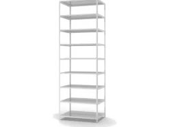 PROREGAL Aktenregal Schraubsystem Grundregal HxBxT 290 x 100 x 60 cm 9 Ebenen Fachlast 90 kg Mit Deckboden Beidseitig Nutzbar Lichtgrau