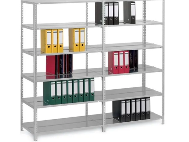 PROREGAL Aktenregal Schraubsystem Grundregal HxBxT 115 x 75 x 60 cm 4 Ebenen Fachlast 90 kg Mit Deckboden Beidseitig Nutzbar Verzinkt