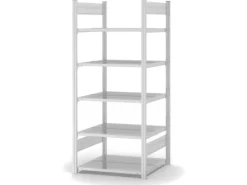 PROREGAL Aktenregal Stecksystem T-Profil Grundregal HxBxT 175 x 75 x 60 cm 5 Ebenen Fachlast 90 kg Beidseitig Nutzbar Lichtgrau