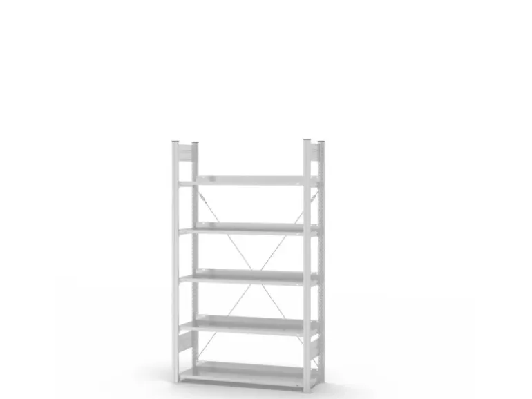 PROREGAL Aktenregal Stecksystem T-Profil Grundregal HxBxT 175 x 100 x 30 cm 5 Ebenen Fachlast 60 kg Einseitig Nutzbar Lichtgrau