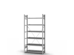 PROREGAL Aktenregal Stecksystem T-Profil Grundregal HxBxT 200 x 100 x 30 cm 6 Ebenen Fachlast 60 kg Einseitig Nutzbar Verzinkt