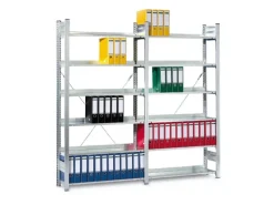 PROREGAL Aktenregal Stecksystem T-Profil Grundregal HxBxT 200 x 100 x 30 cm 6 Ebenen Fachlast 60 kg Einseitig Nutzbar Verzinkt