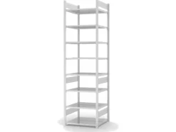 PROREGAL Aktenregal Stecksystem T-Profil Grundregal HxBxT 270 x 75 x 60 cm 8 Ebenen Fachlast 90 kg Beidseitig Nutzbar Lichtgrau