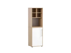 PROREGAL Aktenregal Swan Small HxBxT 84 x 51 x 41 cm 2 Fächern Eiche & Weiß