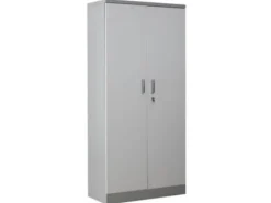 PROREGAL Aktenschrank Beetle 4 Fachböden HxBxT 195 x 92 x 42 cm Grau & Weiß