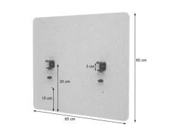 Proregal Akustik-Tischtrennwand HxBxT 60x65x2 cm Doppelwandig Stoff Braun-Grau Büro-Sichtschutz Schreibtisch Pinnwand