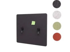Proregal Akustik-Tischtrennwand HxBxT 60x65x2 cm Doppelwandig Stoff Braun-Grau Büro-Sichtschutz Schreibtisch Pinnwand