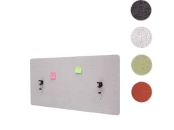 Proregal Akustik-Tischtrennwand HxBxT 60x65x2 cm Doppelwandig Stoff Braun-Grau Büro-Sichtschutz Schreibtisch Pinnwand