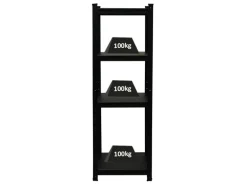 PROREGAL All Black Series Schwerlastregal Ragnar für Gesamtlast 500 kg HxBxT 150 x 45 x 45 cm Matt Schwarz Kellerregal Steckregal Garagenregal