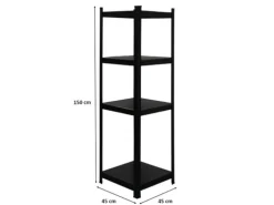 PROREGAL All Black Series Schwerlastregal Ragnar für Gesamtlast 500 kg HxBxT 150 x 45 x 45 cm Matt Schwarz Kellerregal Steckregal Garagenregal