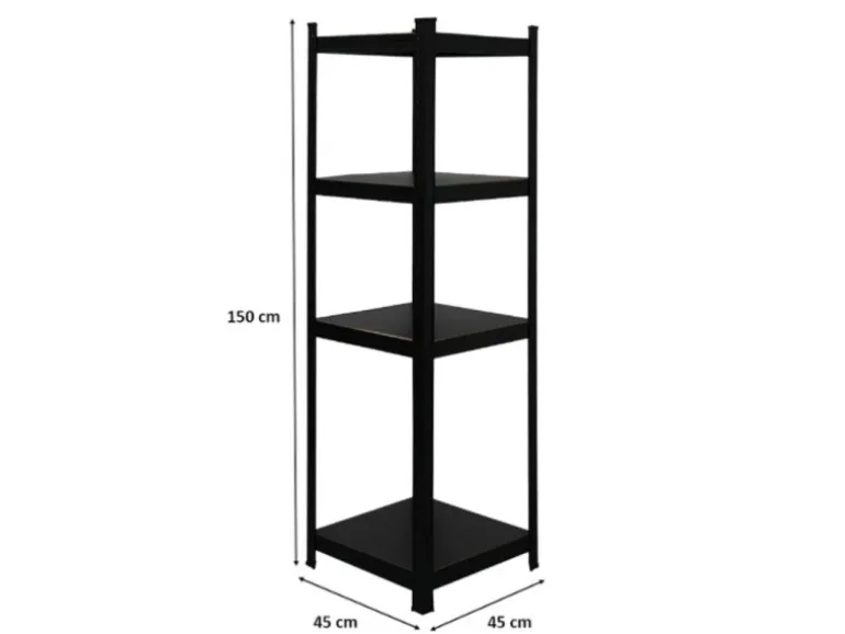 PROREGAL All Black Series Schwerlastregal Ragnar für Gesamtlast 500 kg HxBxT 150 x 45 x 45 cm Matt Schwarz Kellerregal Steckregal Garagenregal