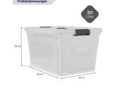 Proregal Aufbewahrungsbox Mit Deckel 30L 4er Set Klein Transparent Stapelbar Kunststoffbox Verschlussclips Stapelbox Aufbewahrungsbehälter Büro
