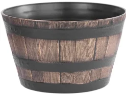 PROREGAL Blumentopf Holz-effekt, 39x28cm, Gold