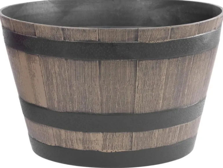 PROREGAL Blumentopf 52x30cm Holz-effekt, Fass