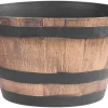 PROREGAL Blumentopf 50x30cm Holz-effekt, Fass