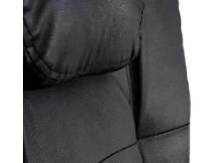 Proregal Bürostuhl HxBxT 110x63x103 cm Sitzhöhe 48cm Ausziehbare Fußstütze Kunstleder Schwarz Schreibtischstuhl Drehstuhl Chefsessel