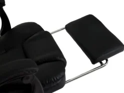 Proregal Bürostuhl HxBxT 110x63x103 cm Sitzhöhe 48cm Ausziehbare Fußstütze Kunstleder Schwarz Schreibtischstuhl Drehstuhl Chefsessel