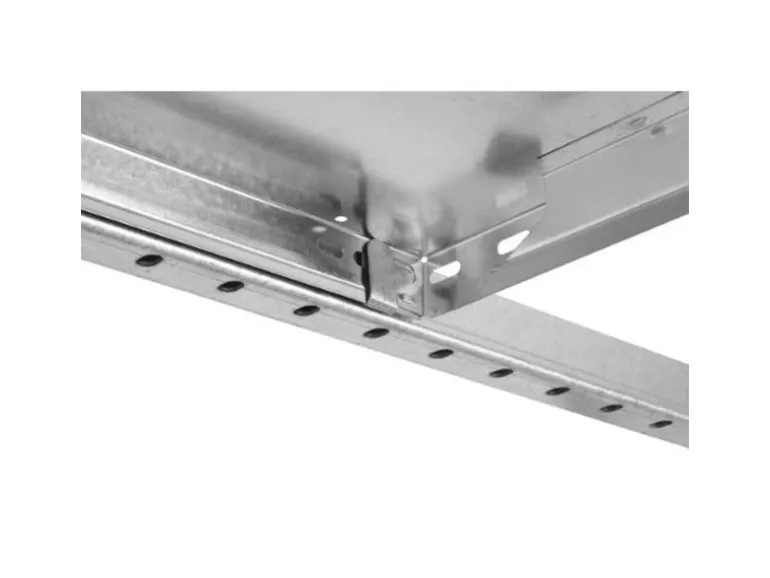 PROREGAL Eckregal Stecksystem T-Profil HxBxT 300 x 100 x 40 cm 7 Ebenen Traglast 124 kg Verzinkt