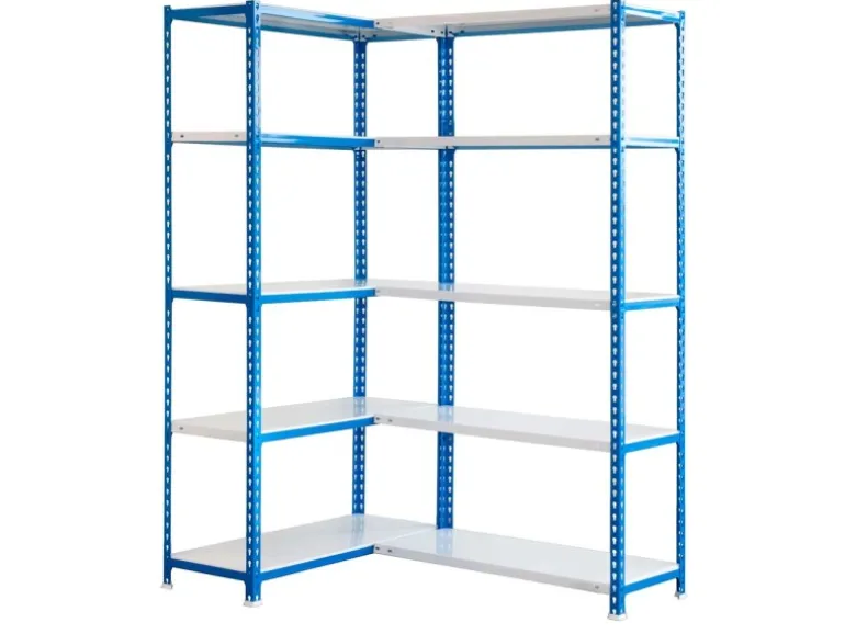PROREGAL Eckregal Metal Shark HxBxT 180 x 90 x 30 cm Fachlast 80 kg Blau
