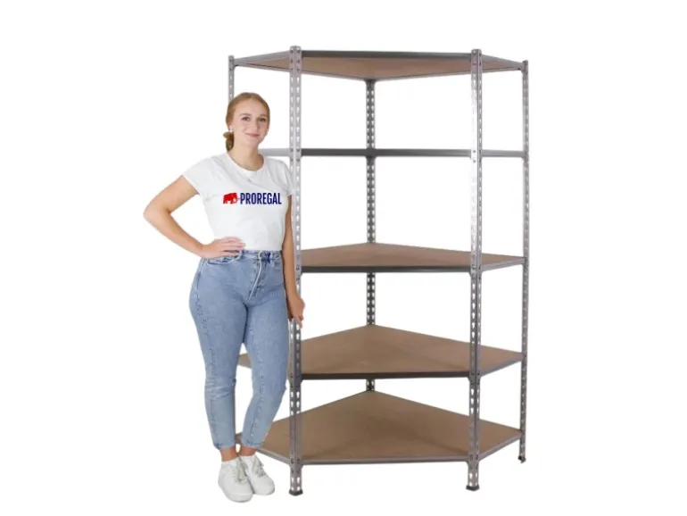PROREGAL Eckregal Muli HxBxT 180 x 90 x 40 cm 5 Fachböden Fachlast 200 kg Verzinkt