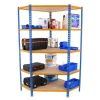 PROREGAL Eckregal Muli HxBxT 180 x 90 x 50 cm 5 Fachböden Fachlast 200 kg Blau-Orange