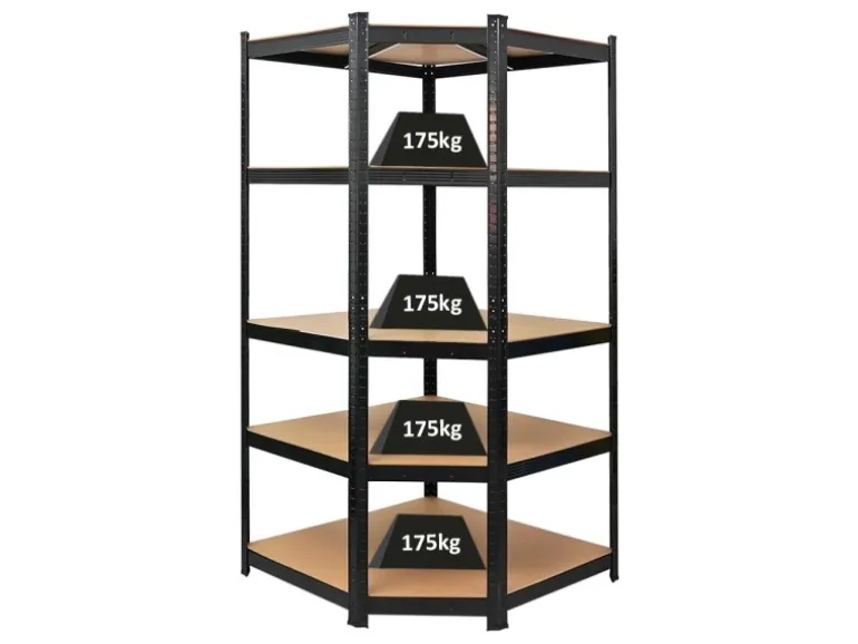 PROREGAL Eckregal Ragnar für Gesamtlast 875 kg HxBxT 180 x 90 x 60 cm Schwarz Kellerregal Steckregal Garagenregal Lagerregal